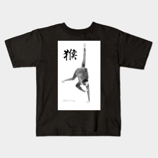 Zodiac Monkey Kids T-Shirt by Cwang